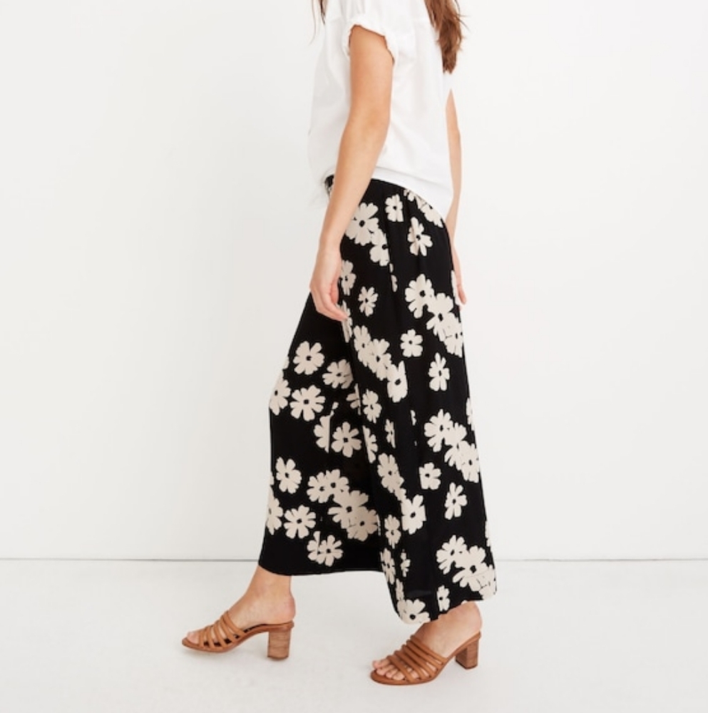 Madewell | Black + Tan Floral Culottes